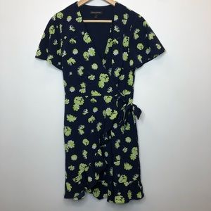 Banana Republic Navy Floral Wrap Dress